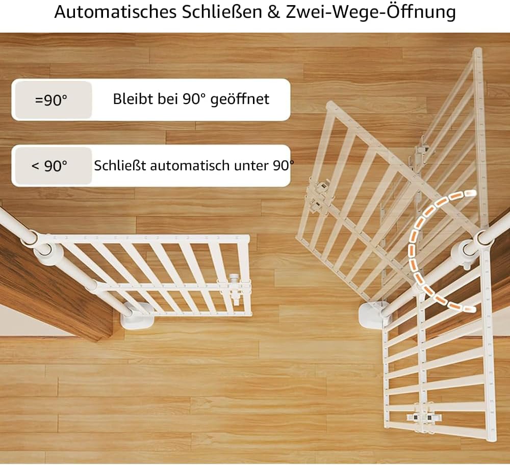unipaws 190cm extra hohes Haustiertor, verstellbares Katzentor mit engem Spalt, ausziehbar 190–250cm
