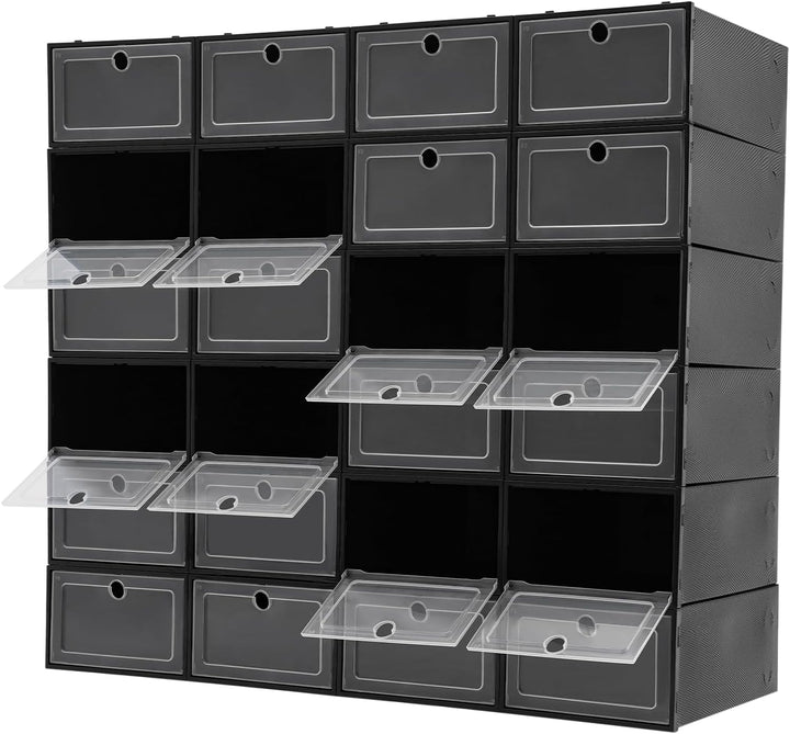 Schuhboxen Stapelbar, Schuhkarton Schuhregal Mit Türen 33 X 23 X 14 Cm 24 Stück In Einem Set Stapelb