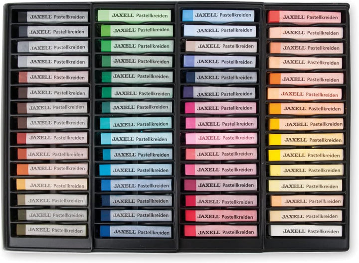 Honsell 47654 - Jaxell Pastellkreide, eckige Form, 60er Set, für flächiges und präzises Arbeiten, sa