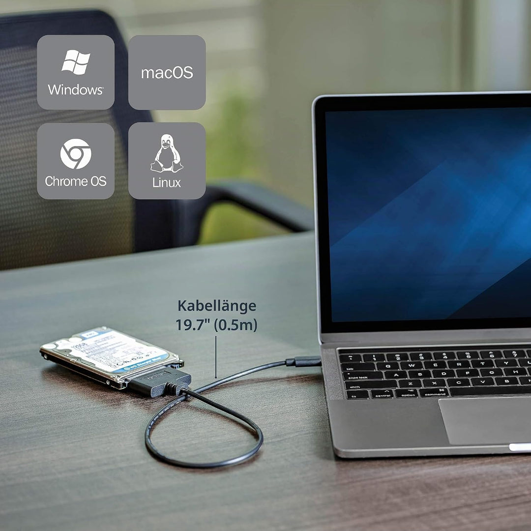 StarTech.com USB-C auf SATA Adapter - Externer Festplattenstecker für 2,5'' SATA-Laufwerke - SATA SS