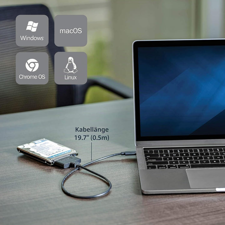 StarTech.com USB-C auf SATA Adapter - Externer Festplattenstecker für 2,5'' SATA-Laufwerke - SATA SS