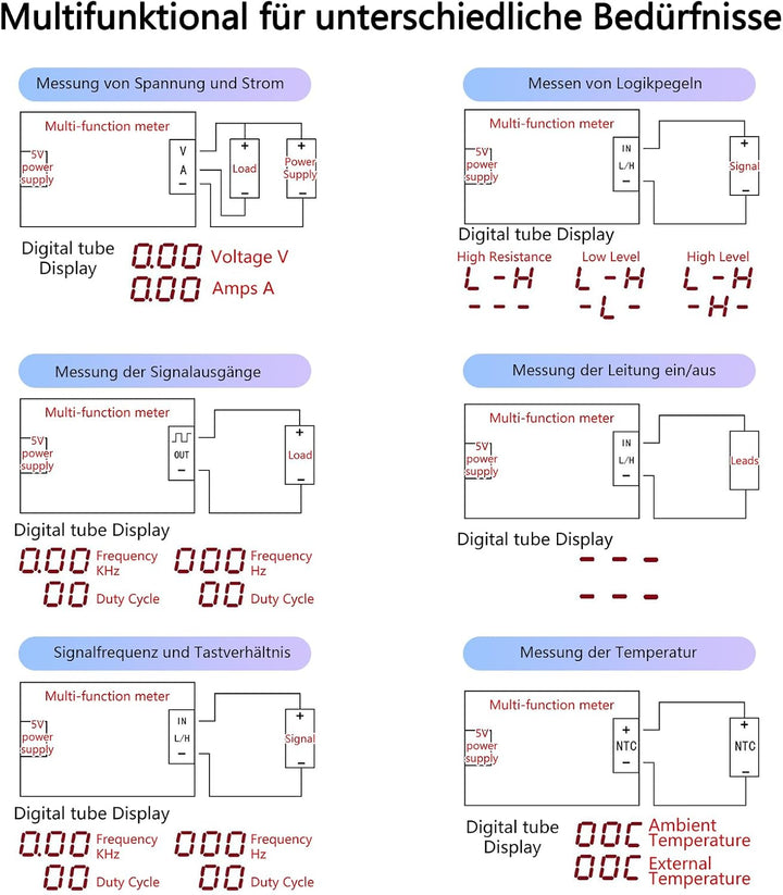 EIELE Multifunktionales elektronisches Instrumentenlötgerät Misst Spannung, Strom, Temperatur usw Ba