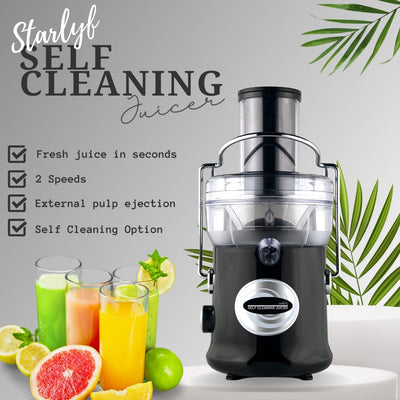 STARLYF Leistungsstarke Saftpresse, 600 W, 2 Geschwindigkeiten, BPA-frei, für die Küche, Explulsa Fr