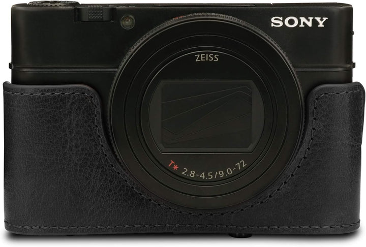 MegaGear MG1729 Ever Ready Echtleder Kameratasche mit Trageriemen kompatibel mit Sony Cyber-Shot DSC