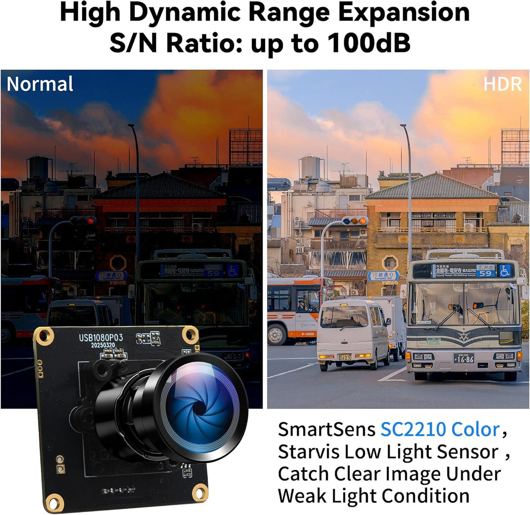 ELP Starvis USB-Kameramodul 0,0001 Lux Ultra Low Light H.264 HDR 1080P Sicherheits-Webcam-Modul mit