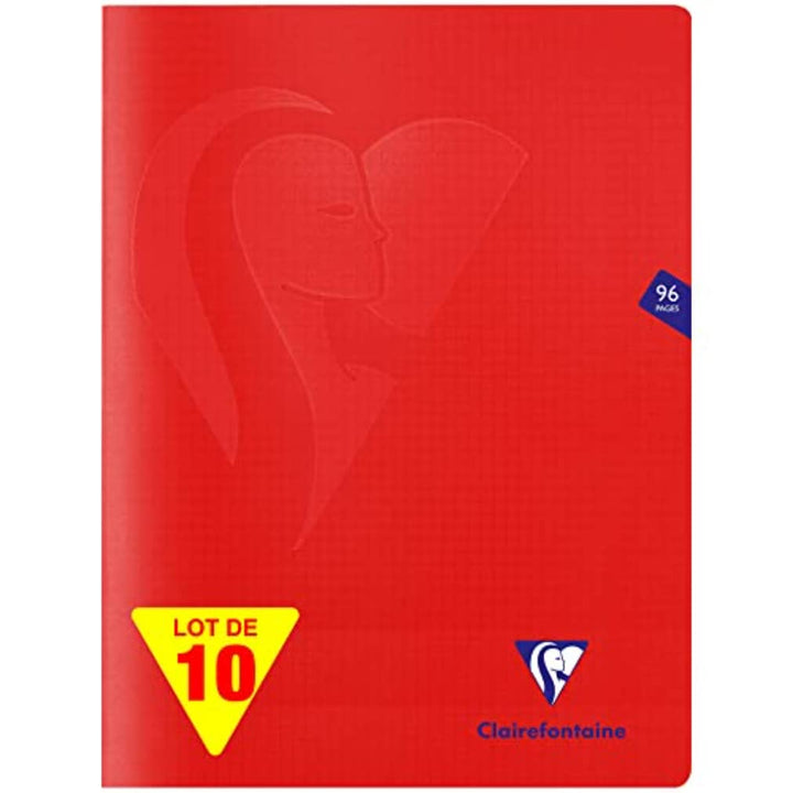 Clairefontaine 333362C - Packung mit 10 Heften Mimesys DIN A4+, 24x32cm, 48 Blatt kariert, 90g, Einb