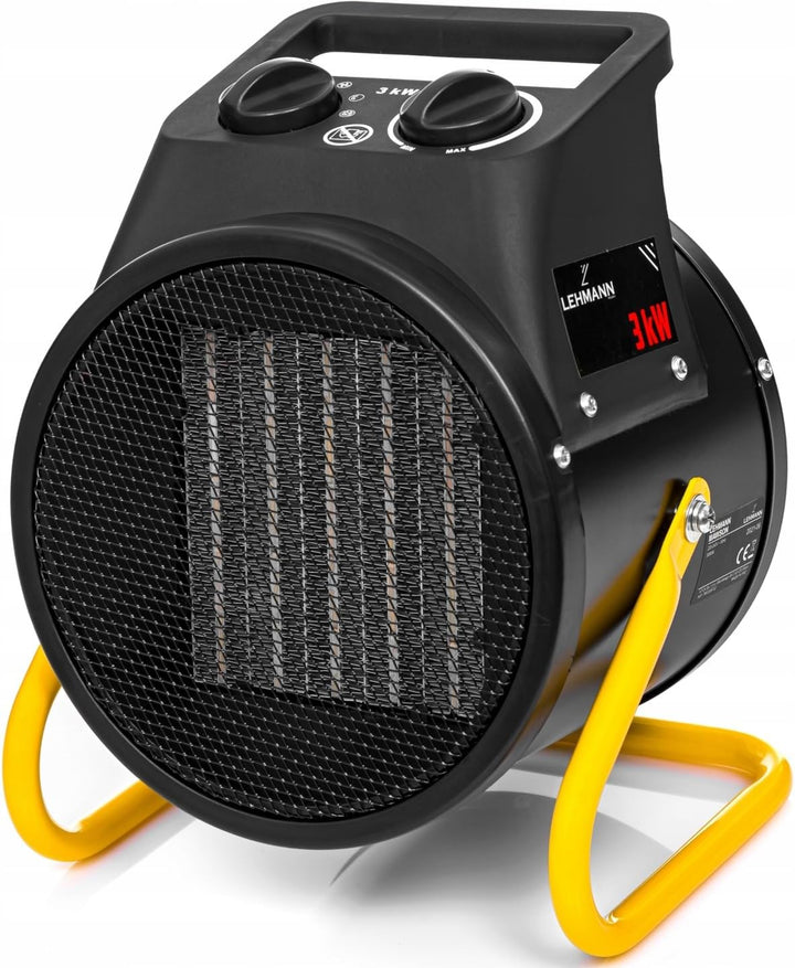 Lehmann Heizlüfter Thermoventilator Elektrischer für Schnelle Erwärmung | 3000 W | 3 Leistungsstufen
