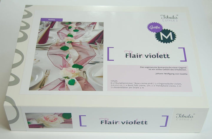 Fibula [Style] ® Komplettset"Flair violet" Grösse M Tischdekoration für Hochzeit/Taufe/Geburtstag/Ko