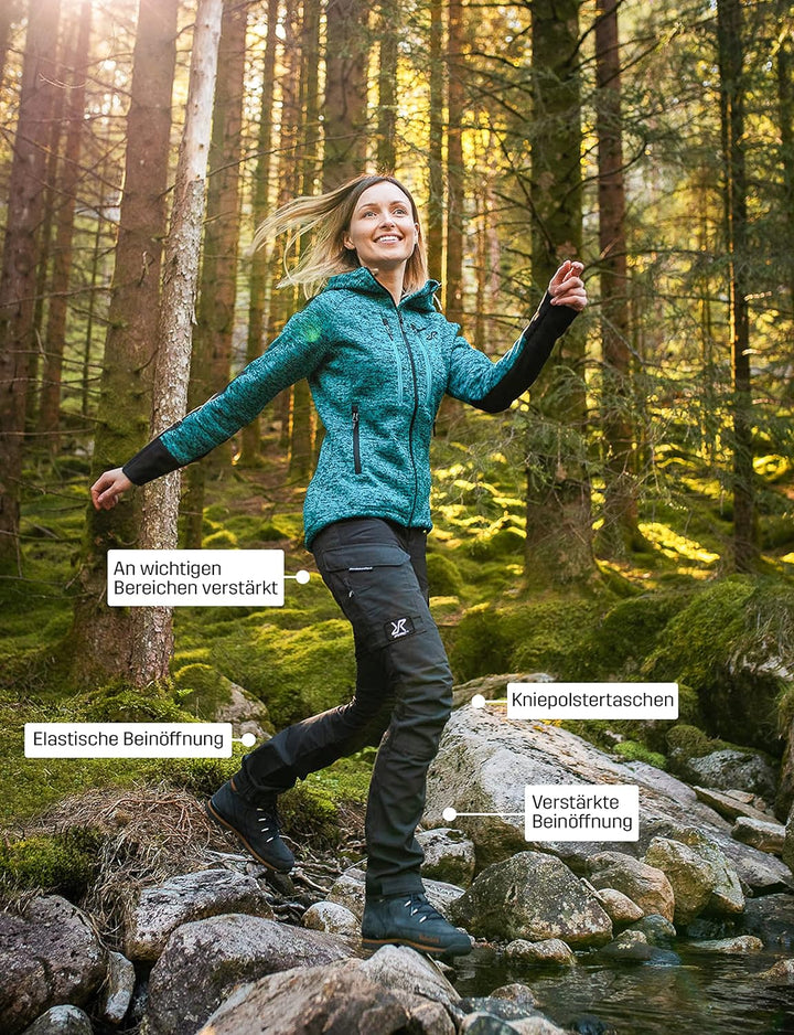 RevolutionRace Damen RVRC GP Pants, Hose zum Wandern und für viele Outdoor-Aktivitäten, Jet Black, L