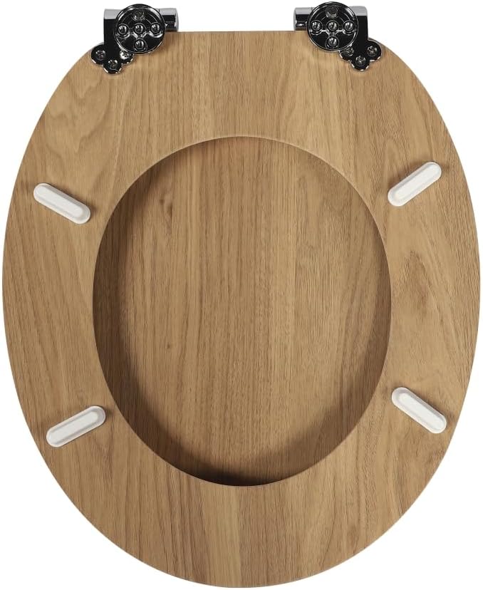 MDF-Toilettensitz, Toilettendeckel mit Soft-Close-Mechanismus, O-förmig mit verstellbaren Scharniere