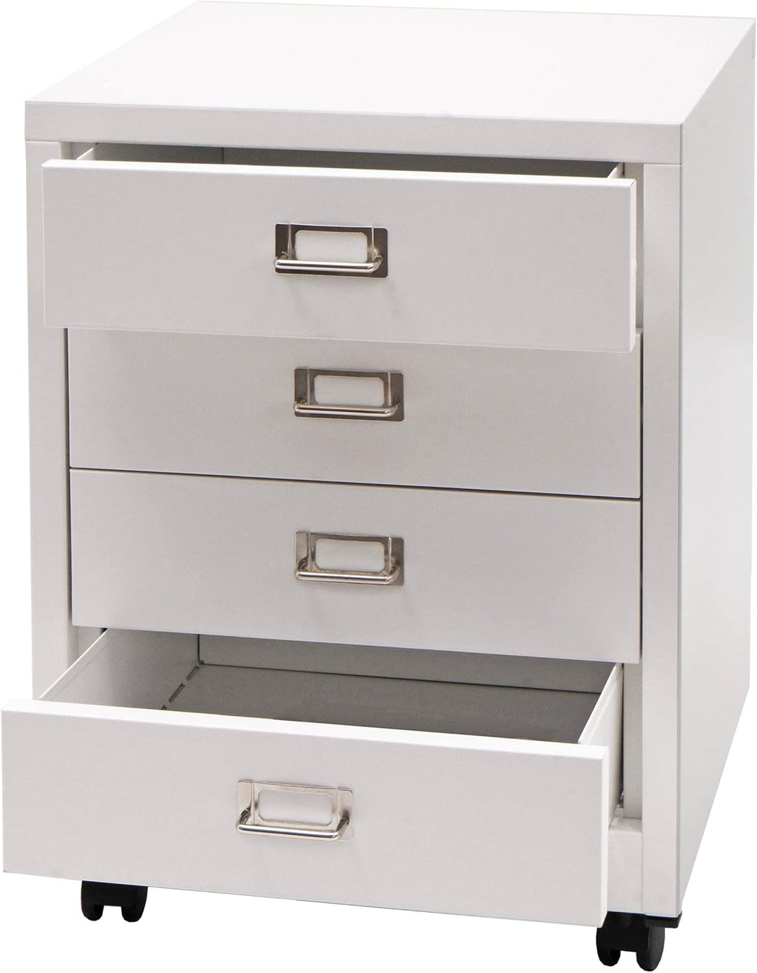 Mendler Rollcontainer HWC-L49, Schubladenschrank Stahlschrank Aktenschrank, Metall 55x40x41cm 4 Schu