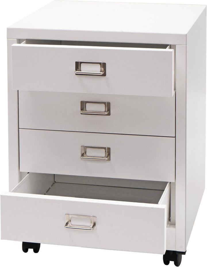 Mendler Rollcontainer HWC-L49, Schubladenschrank Stahlschrank Aktenschrank, Metall 55x40x41cm 4 Schu