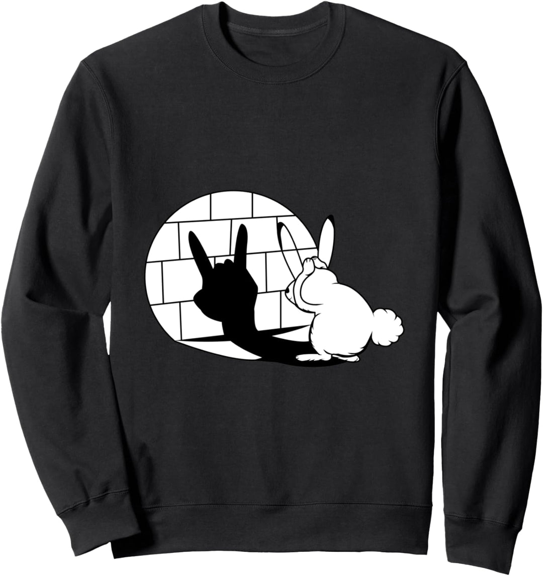 Lustiger Osterhase Heavy Metal Fan Pommesgabel Festival Sweatshirt