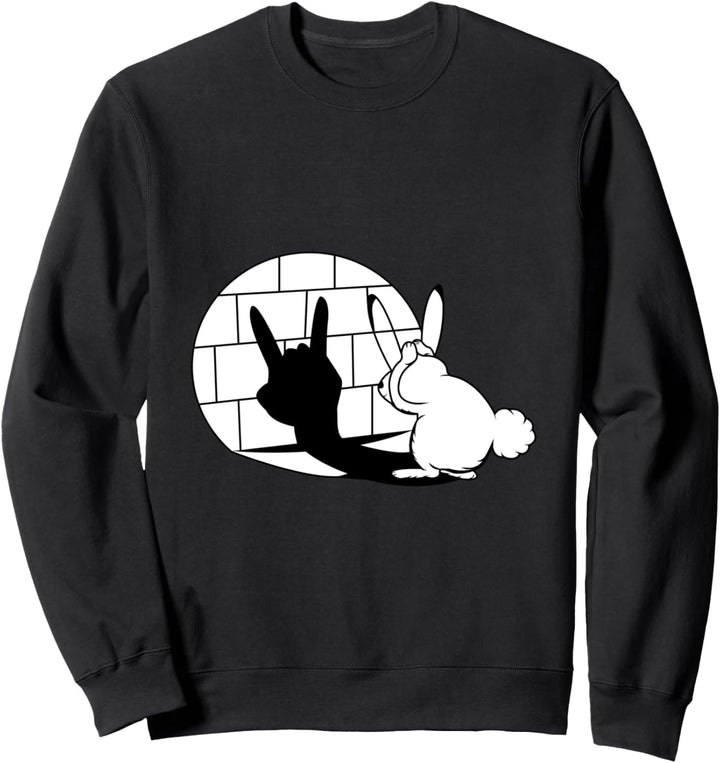 Lustiger Osterhase Heavy Metal Fan Pommesgabel Festival Sweatshirt