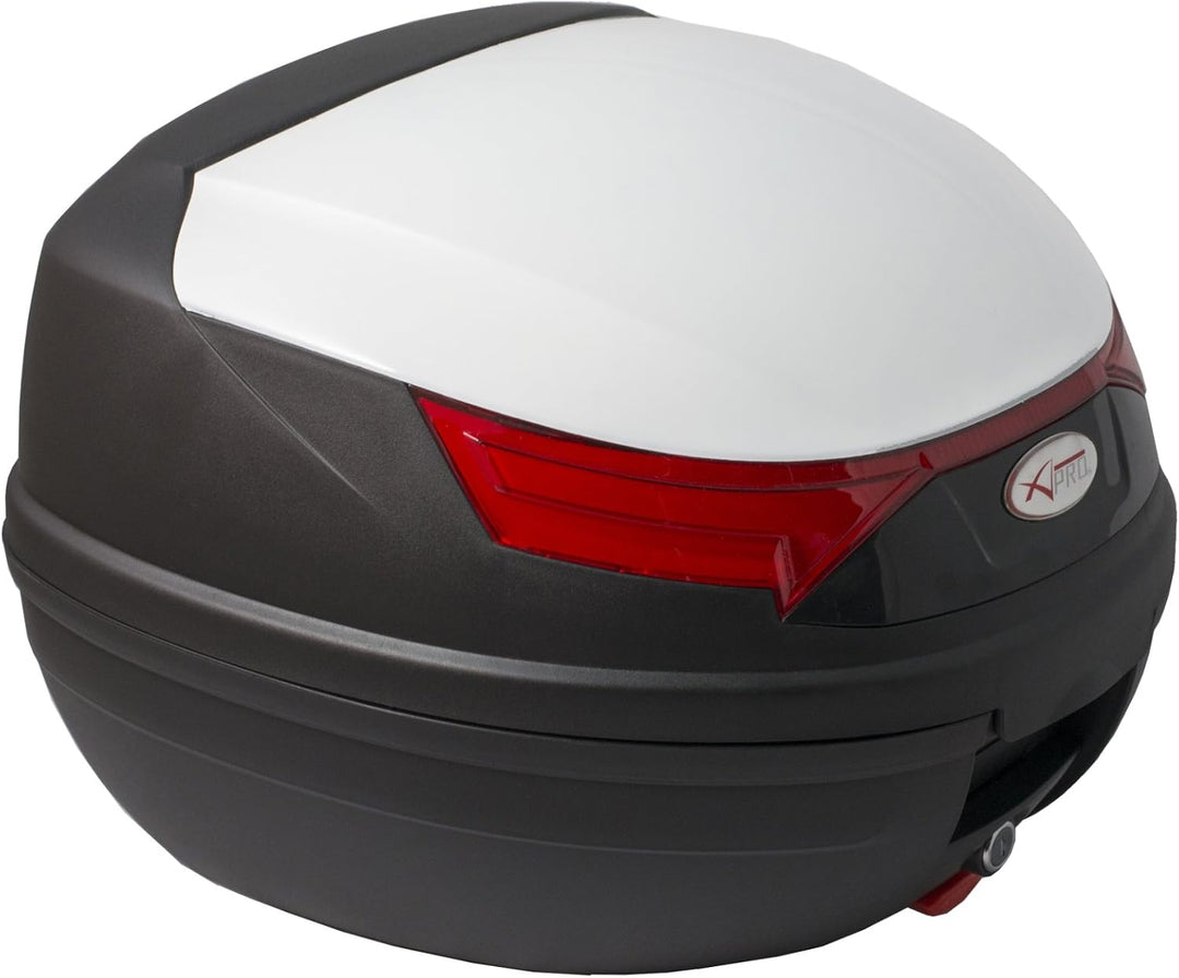 A-Pro Top Case Box 46 LT Universal Motorbike Scooter Luggage Quad White Weiss, Weiss