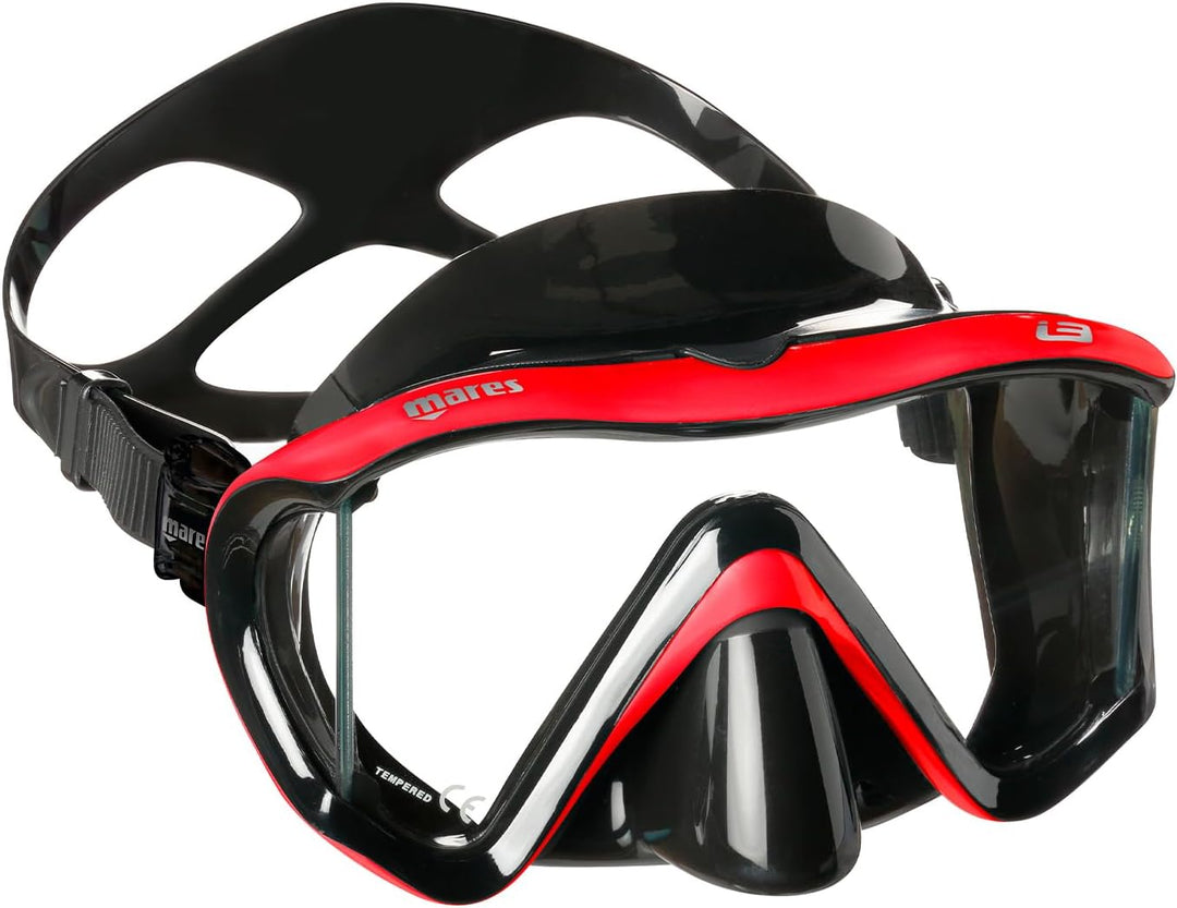 Sport Eder Mares Tauchmaske i3 schwarz / rot, schwarz / rot