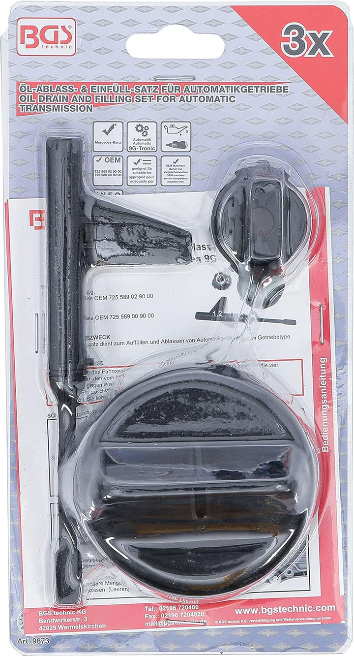 BGS 9873 | Öl-Ablass- & Einfüll-Satz für Automatikgetriebe | für Mercedes-Benz 9G-Tronic