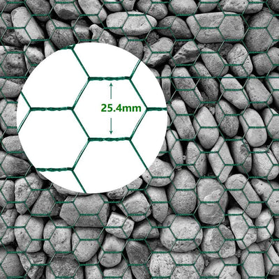 Amagabeli 1.22M X 25M Sechskant-Geflecht Drahtzaun Gartenzaun RAL6005 Grünen Maschenweite 25.4 mm Dr