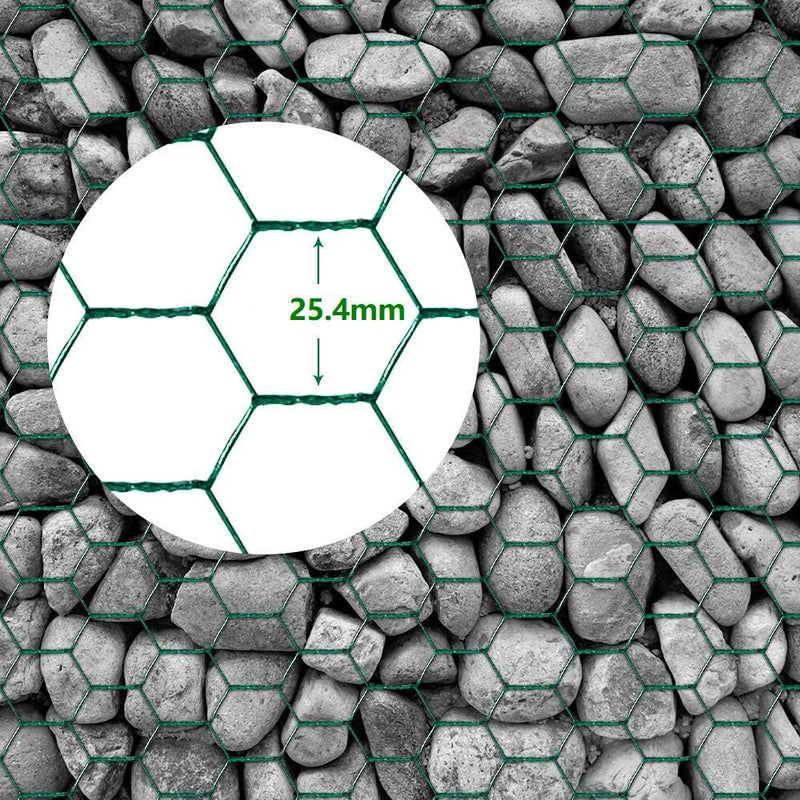 Amagabeli 1.22M X 25M Sechskant-Geflecht Drahtzaun Gartenzaun RAL6005 Grünen Maschenweite 25.4 mm Dr