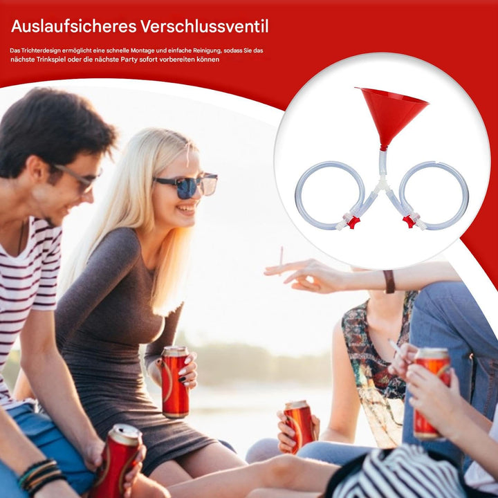 Trichter Zum Trinken | Partygetränk Trichter Mit Ventil | Trinkgefäss Mit Schlauch Auslaufsicher Als