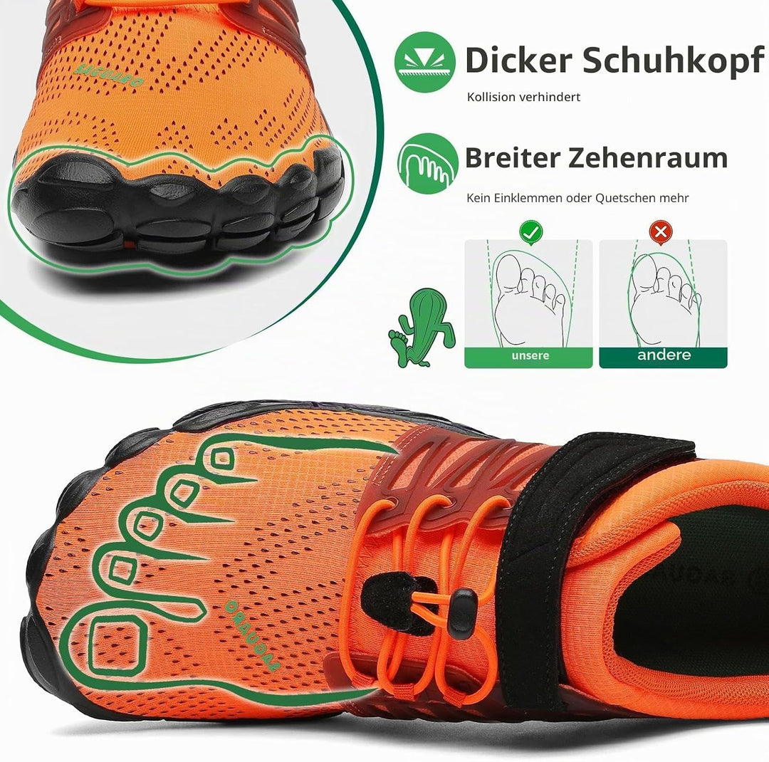 SAGUARO Unisex Barfussschuhe Outdoor Zehenschuhe Traillaufschuhe 42 EU Orange, 42 EU Orange