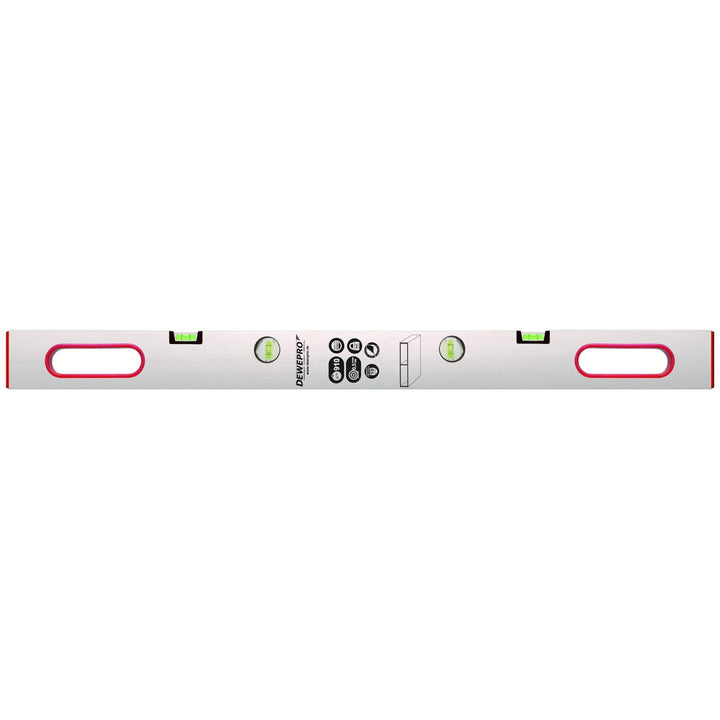 DEWEPRO® Alu Richtlatte - Setzlatte - Abziehlatte mit 4 Libellen und 2 Handgriffe - Länge: 200cm / 2