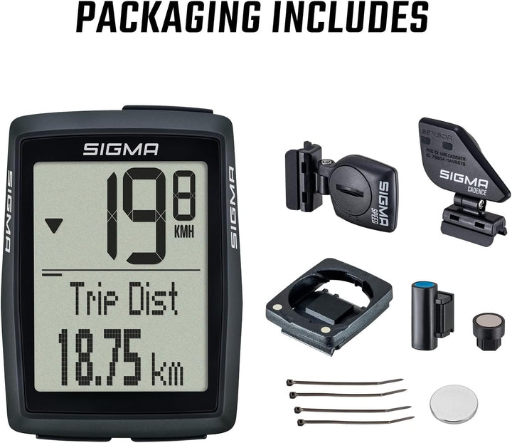 SIGMA SPORT BC 14.0 | Fahrradcomputer mit zahlreichen Funktionen | Bike Computer für Bergtouren | le