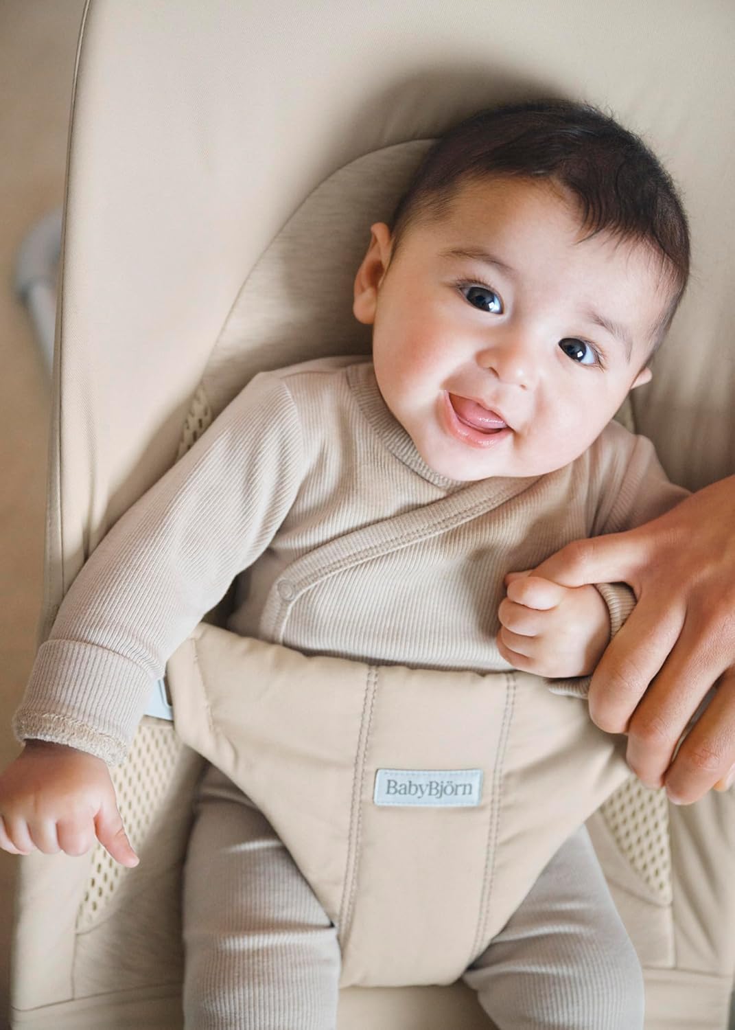 BabyBjörn Balance Soft Hängematte, Stoff/Jersey, Tri-Fabric, Hellbeige