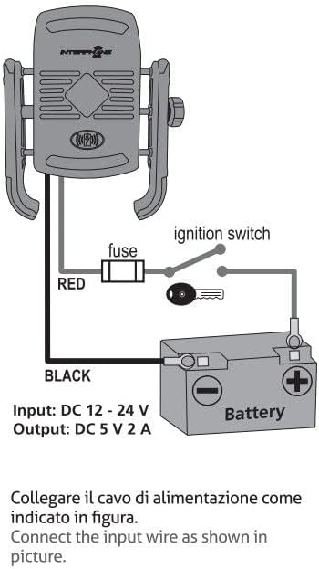 Interphone Cellularline SMMOTOWIRELESS | Moto Crab Wireless Smartphone Lade-Halterung, CRAB WIRELESS