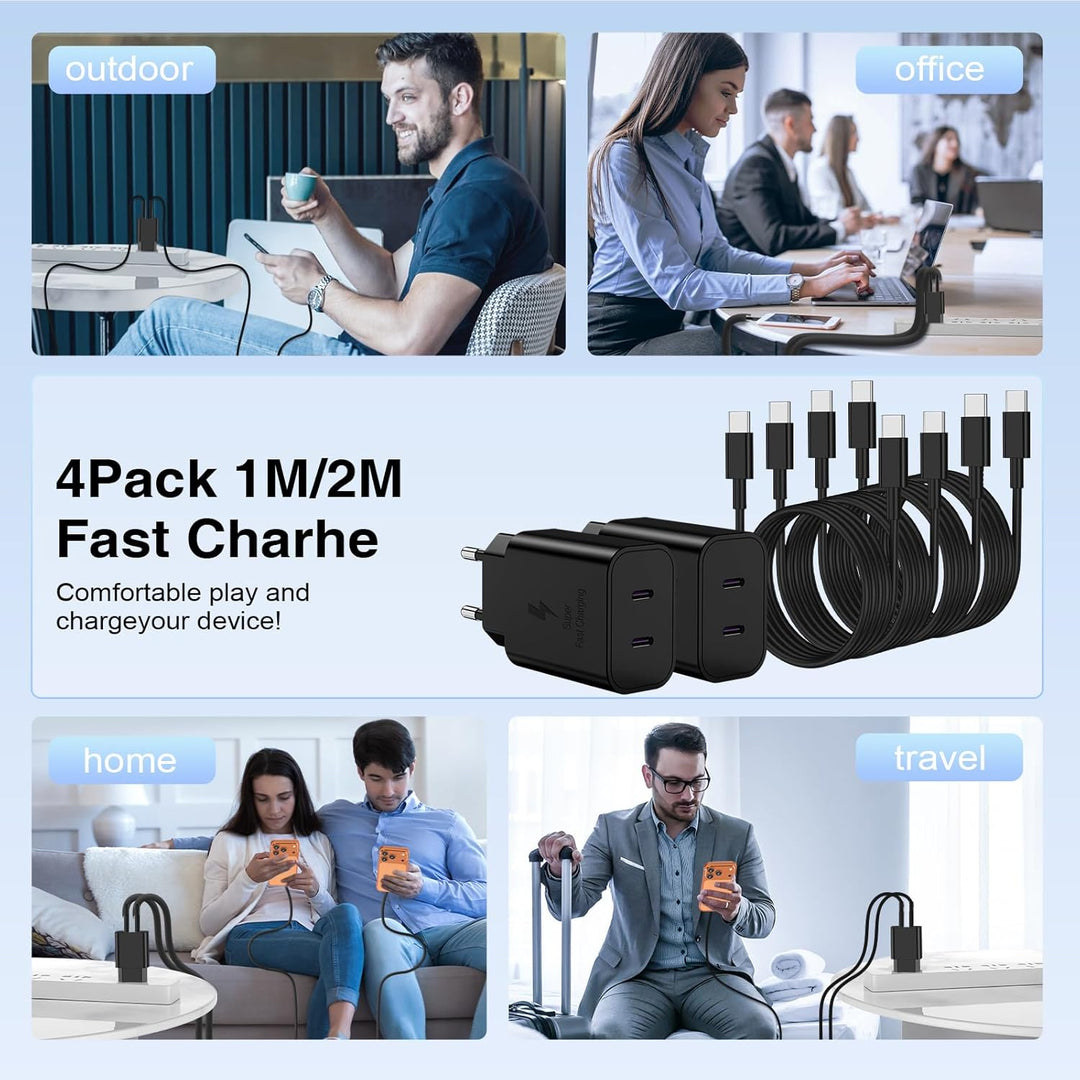 45W Ladegerät USB C Schnellladekabel für Samsung Galaxy S25 Ultra S24 S23 S22 A56 A36 A26 A17 A16 A0