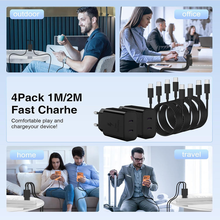 45W Ladegerät USB C Schnellladekabel für Samsung Galaxy S25 Ultra S24 S23 S22 A56 A36 A26 A17 A16 A0
