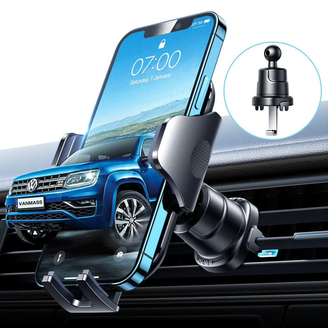 VANMASS Handyhalterung Auto Lüftung [2022 Upgrade Bombenfest Lüftungshaken] 360°Drehbar 100% Silikon