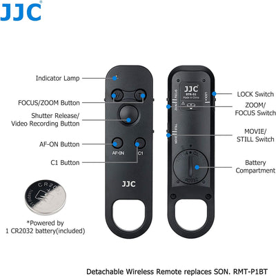 JJC Bluetooth Handgriff Fernbedienung für Sony ZV-E10 ZV-1 ZV-1F A6700 A6600 A6400 A6100 A7C A7SIII