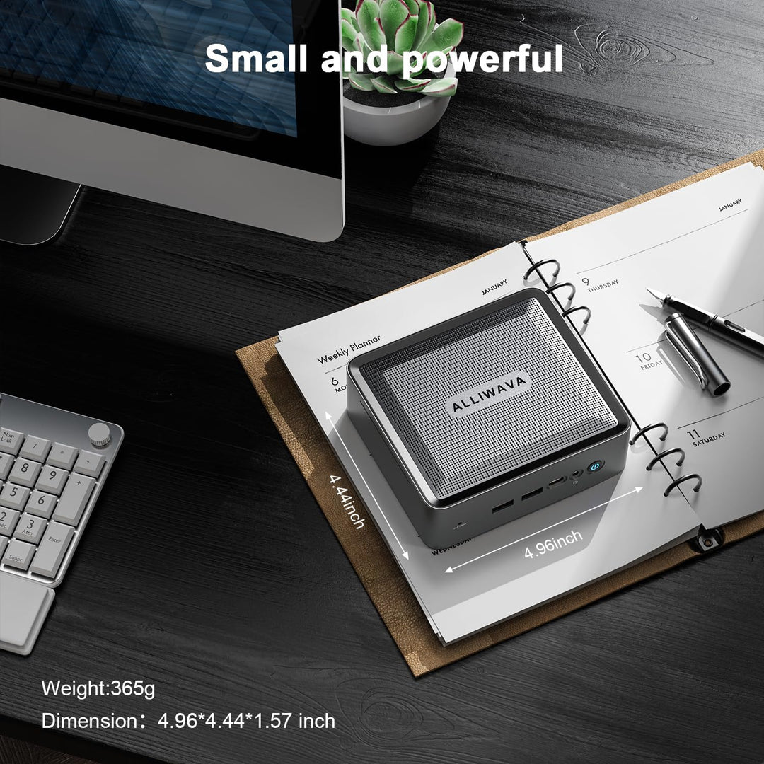 ALLIWAVA U58 Mini PC AMD Ryzen 7 5825U 32GB DDR4 512GB NVME SSD (8C/16T, bis zu 4.5 GHz), WiFi 6E &