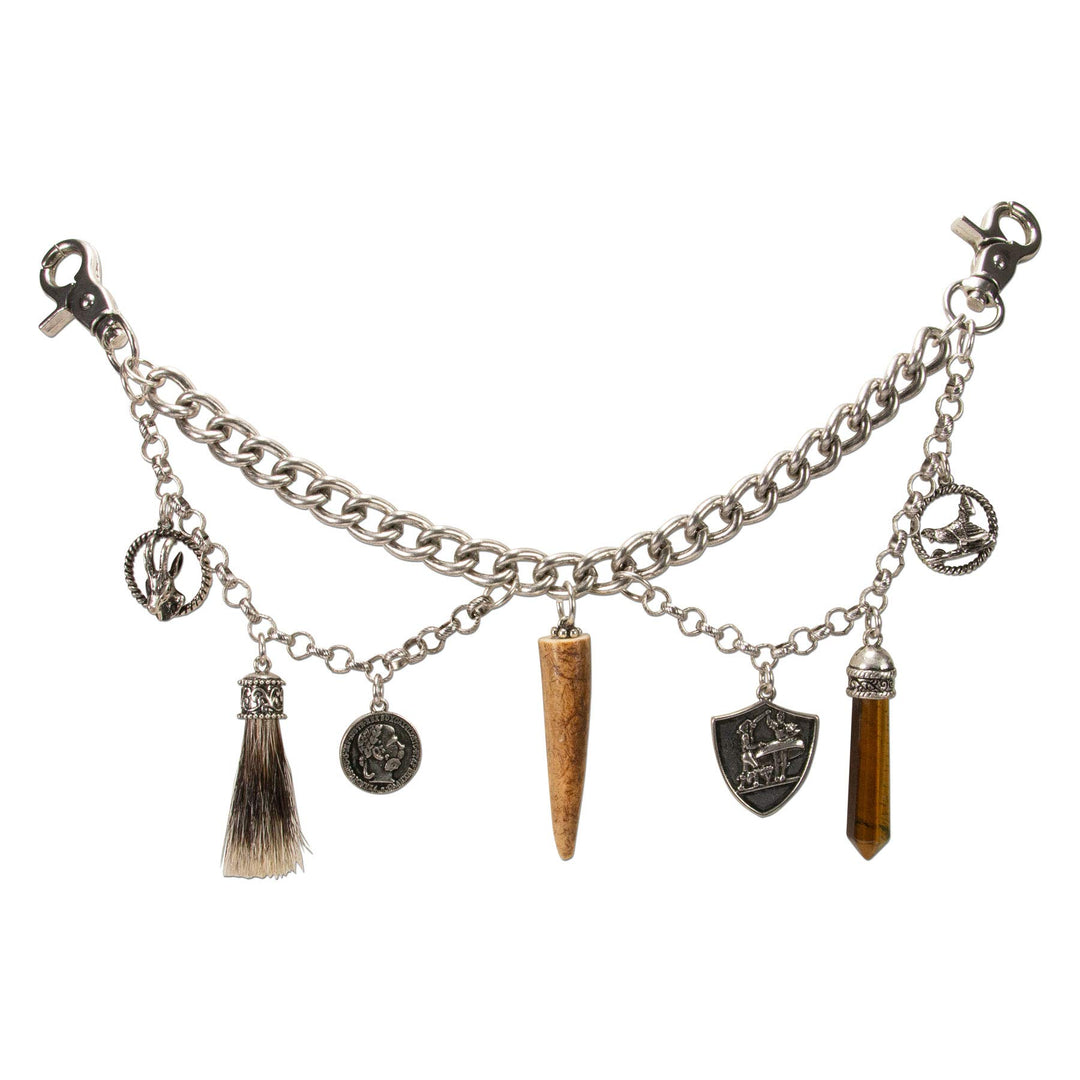 Alpenflüstern Trachten-Charivari Phineus - Hochwertiger Herren-Trachtenschmuck mit Trophäen-Anhänger