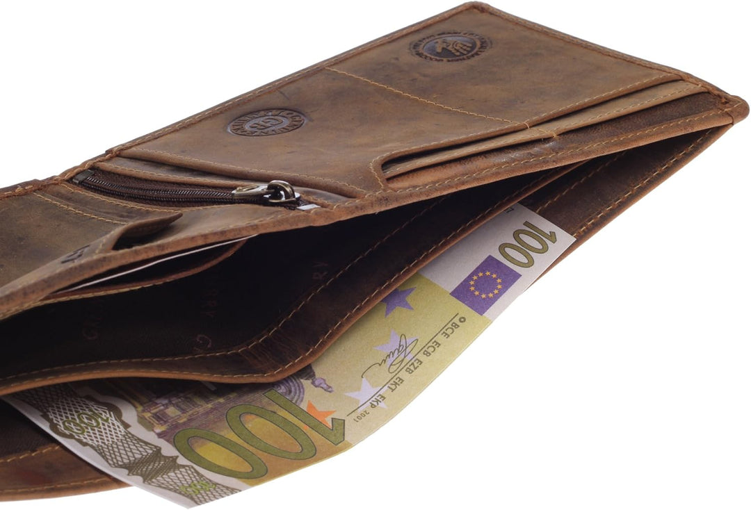 Greenburry Vintage Herren Geldbörse Portemonnaie 15,5x1x10cm Langbörse Truckerbörse