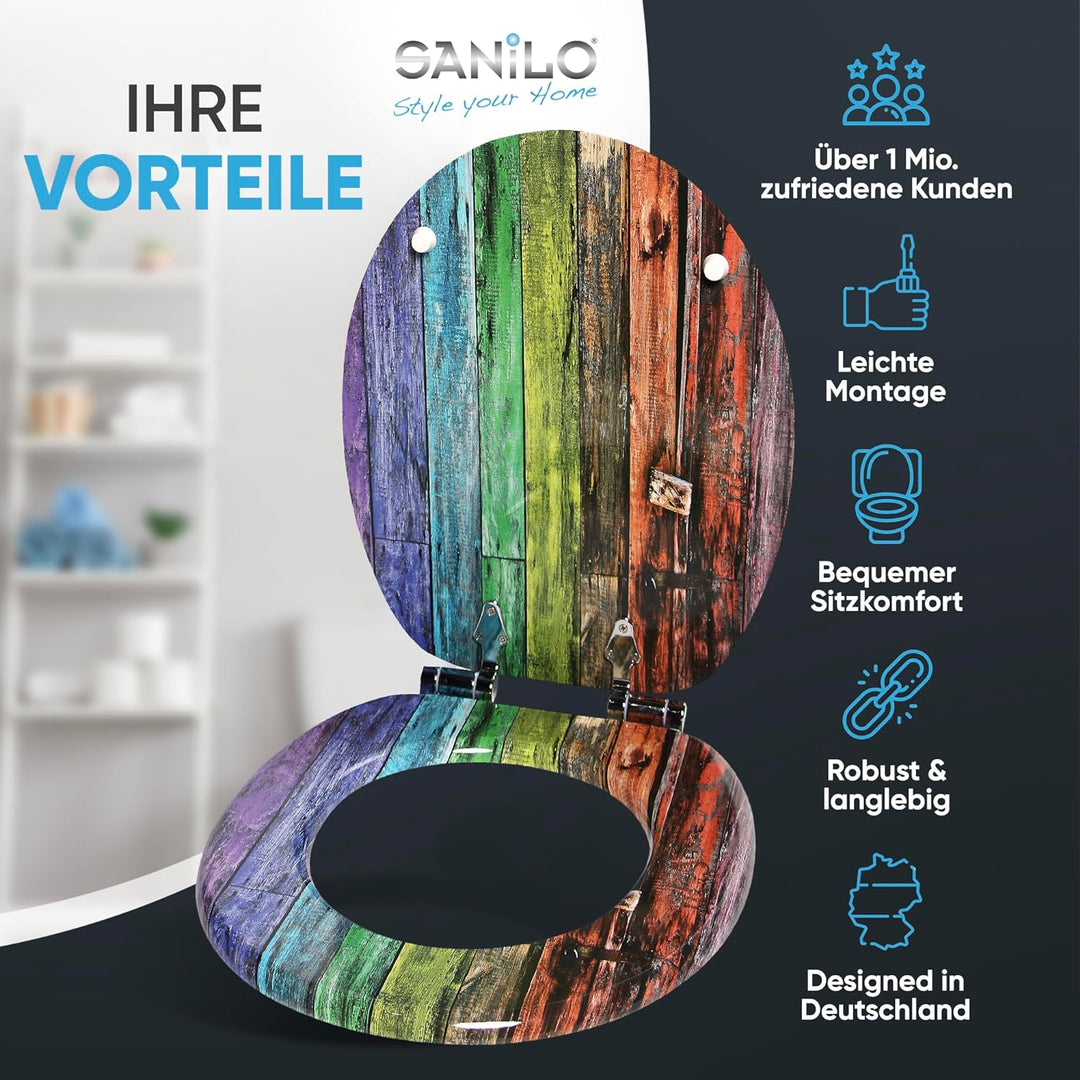 Sanilo WC Sitz mit Absenkautomatik, viele neue Toilettendeckel zur Auswahl, hochwertige Oberfläche,