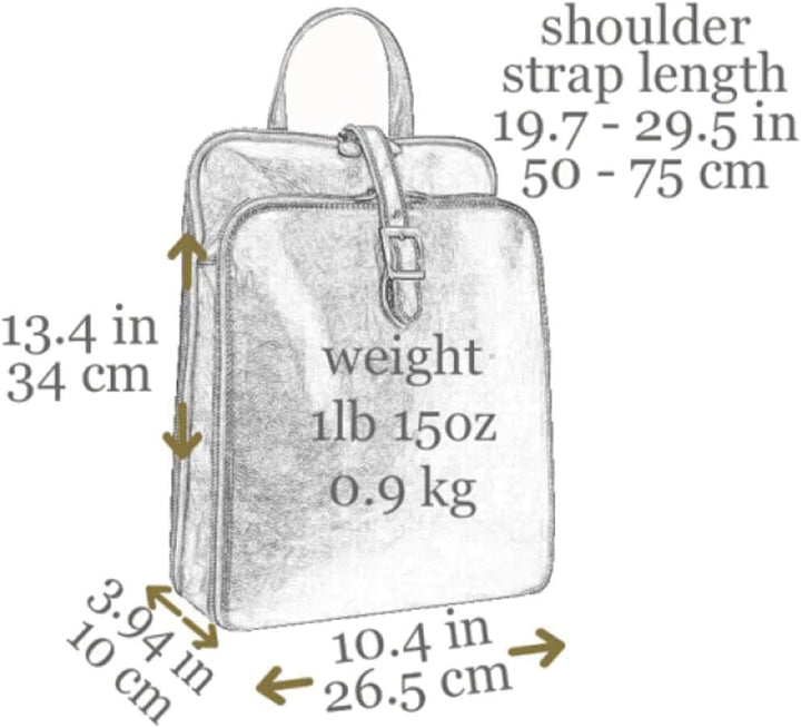 Time Resistance Lederrucksack Wandelbar zu Schultertasche - Handgemacht Tagesrucksack Rucksack bis z