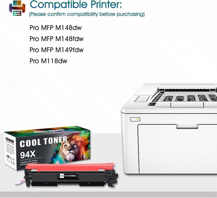 Cool Toner Kompatibel Tonerkartusche als Ersatz für HP 94X 94A CF294X CF294A Laserjet Pro MFP M148dw