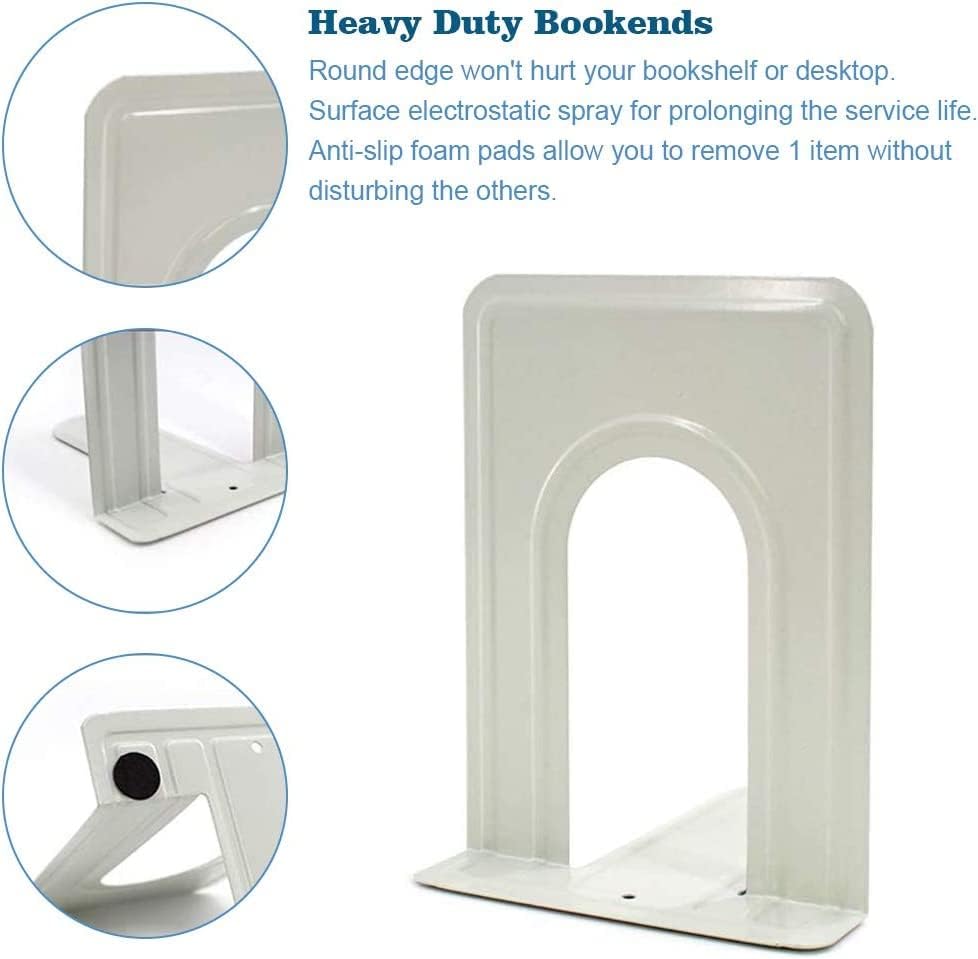 DIFIT Buchstützen, 8 Paare Buchstützen Buchhalter, Buchstützen Metall Buchstützen für Magazin/Bücher
