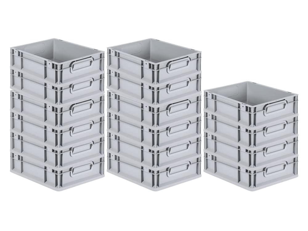 PROREGAL SuperSparSet 16x Eurobox NextGen Grip | HxBxT 12x30x40cm | 11 Liter | Griffe geschlossen |