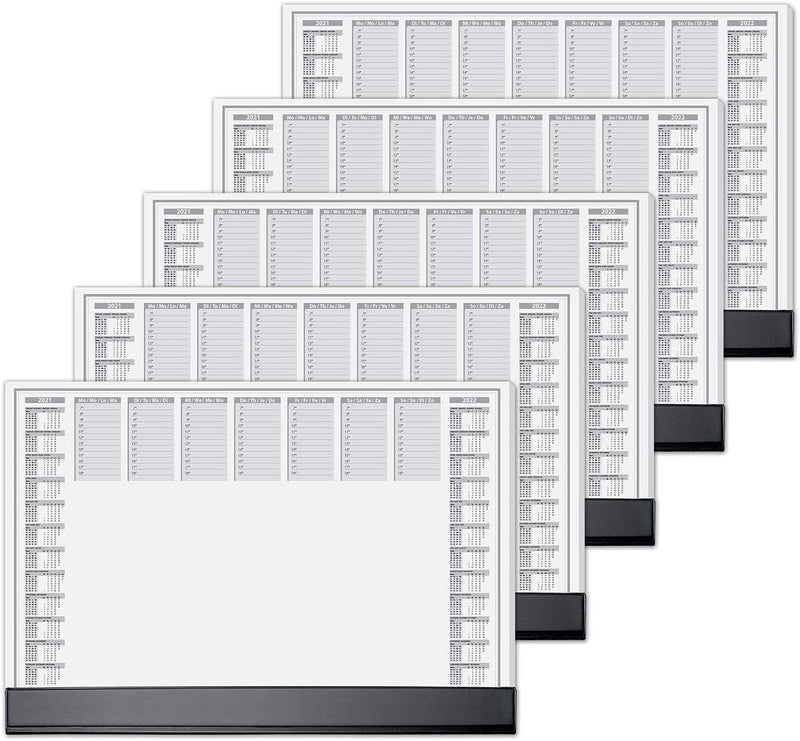 SIGEL HO365 Papier-Schreibtischunterlage mit Schutzleiste, 5er Pack, ca. DIN A2 - extra gross, 2-Jah