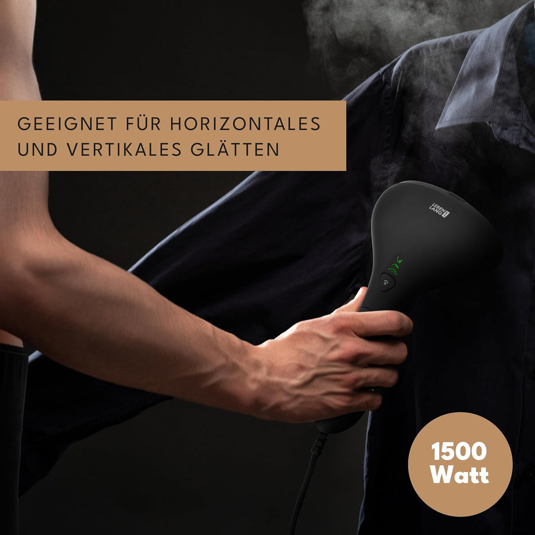 LEBENLANG Steamer Dampfglätter - Inkl. Zubehör Aufsätze & Messbecher I Steamers Streamer Sream Dampf