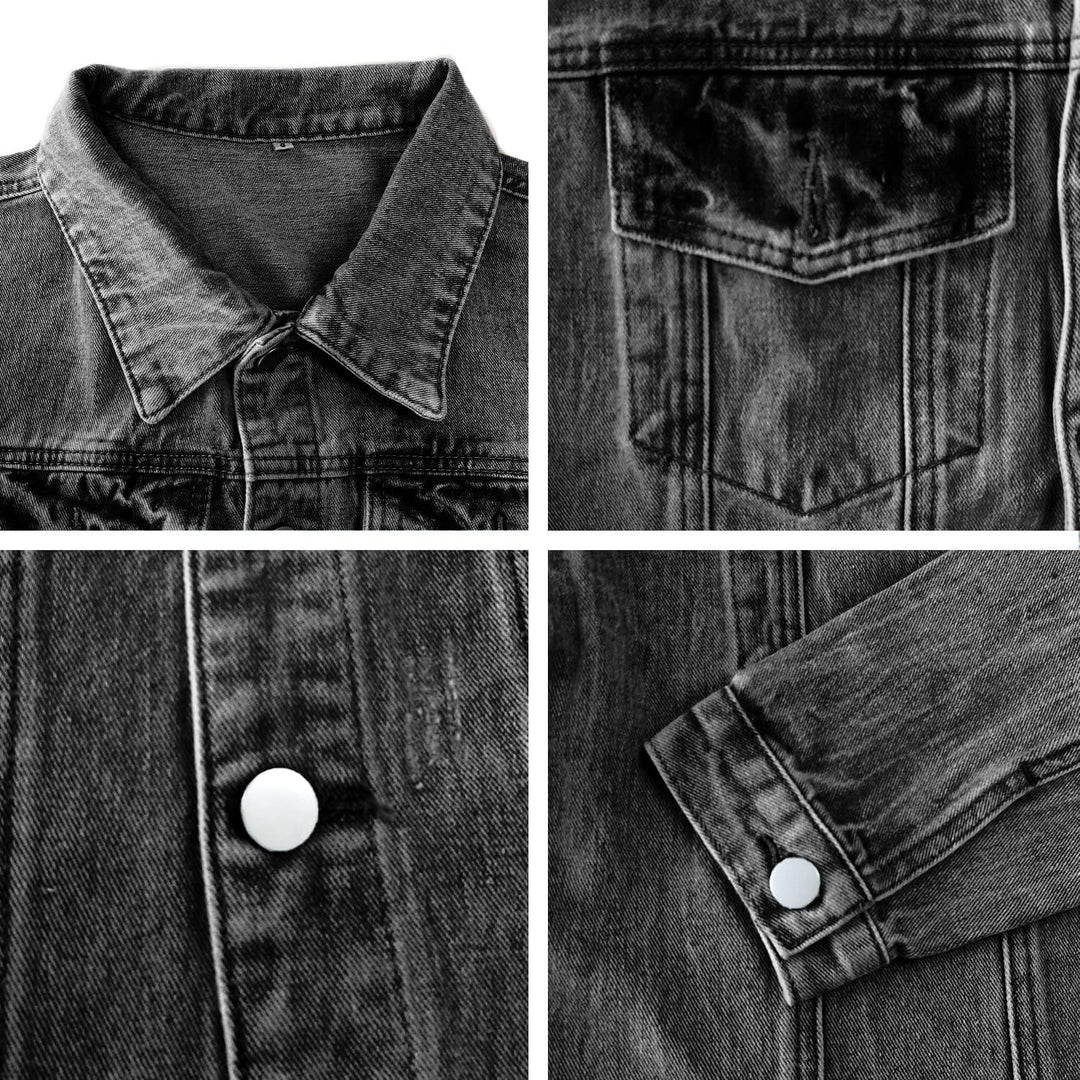 Female Jeansjacke Kurze jacke Denim Jean Mantel Outwear Lange Ärmel Damen Jeansjacke mit Knöpfen Win