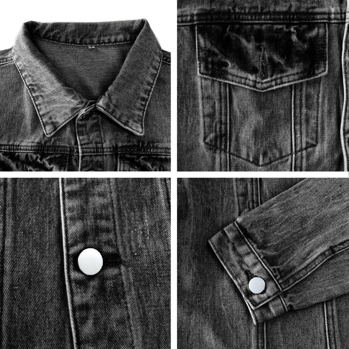 Female Jeansjacke Kurze jacke Denim Jean Mantel Outwear Lange Ärmel Damen Jeansjacke mit Knöpfen Win