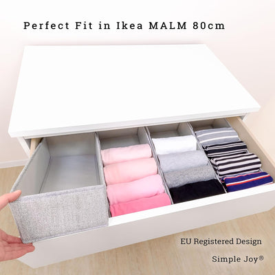 SIMPLE JOY® MALM FileFolding Box für ikea Kommode; DAS ORIGINAL; passgenau; Stabiler Boden; Schublad