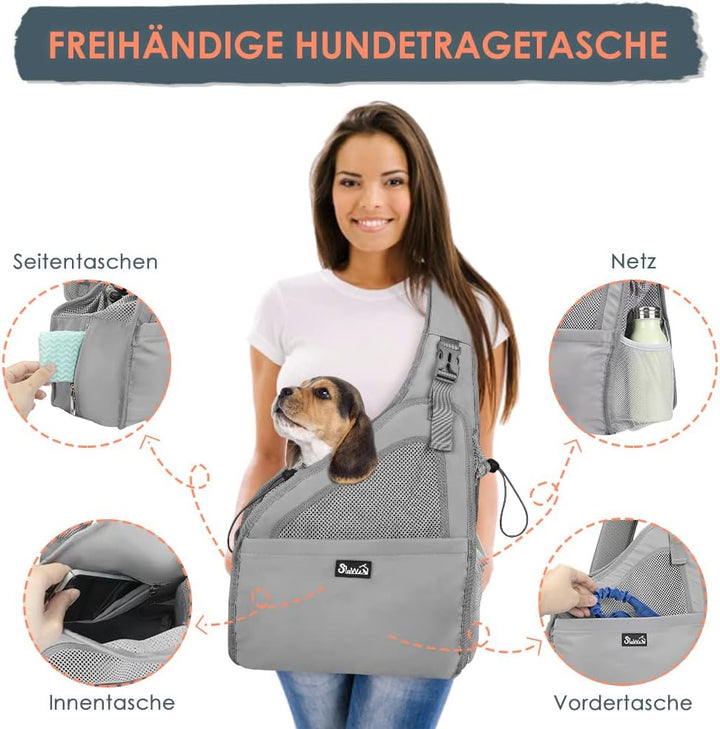 Eyein Hundefreundlich Tragetücher Hunde, Hände frei Reisetasche für kleine Haustiere mit verstellbar