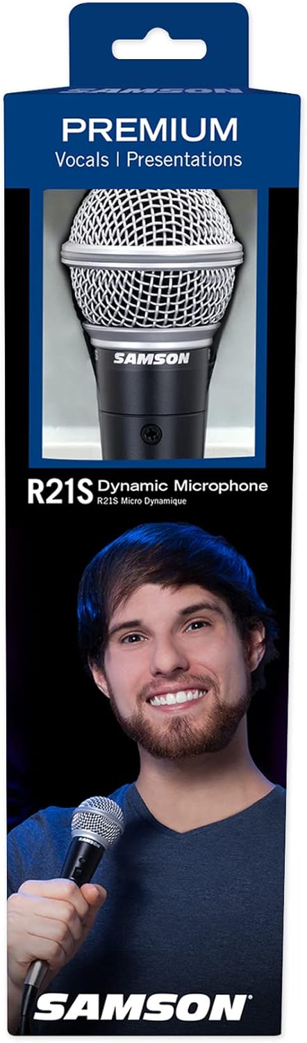 Samson R 21 S Mikrofon inklusive 5m Kabel und Clip, Schwarz