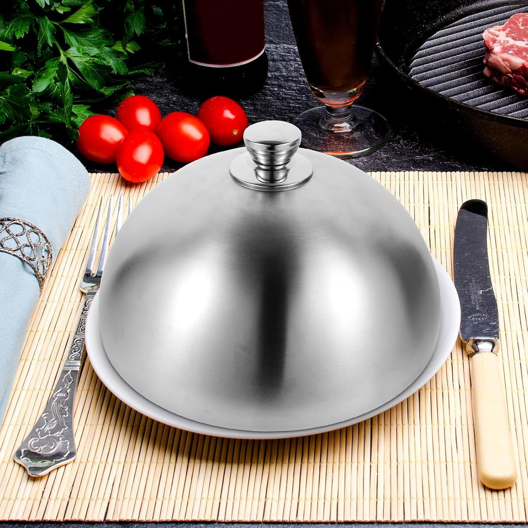 Cabilock Speiseglocke Edelstahl Burger Dome Käse Schmelzkuppel Tellerglocke Servierglocke Teppanyaki