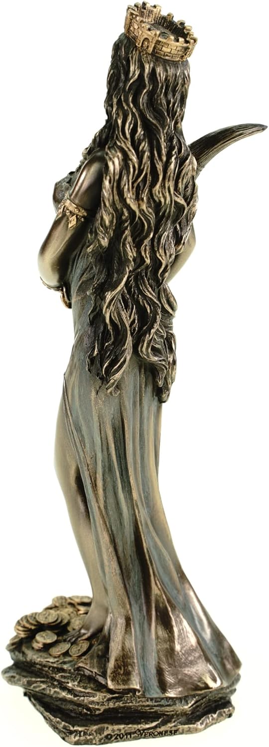 Römische Göttin Fortuna 19 cm bronziert Figur Glück Glückspiel Veronese
